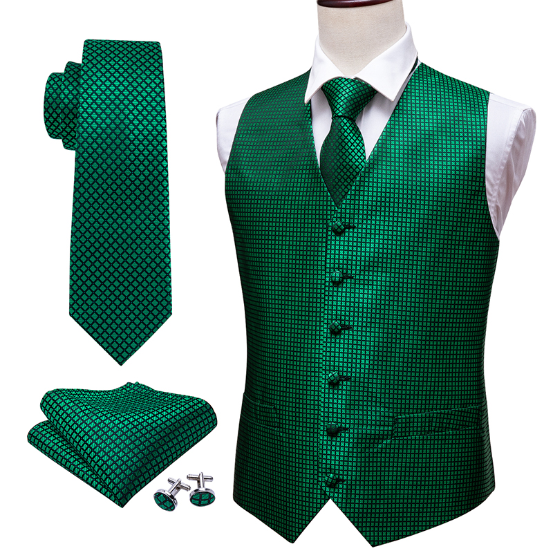 Formal Vest Waistcoat - Green Suit Vest Men Paisley Waistcoat