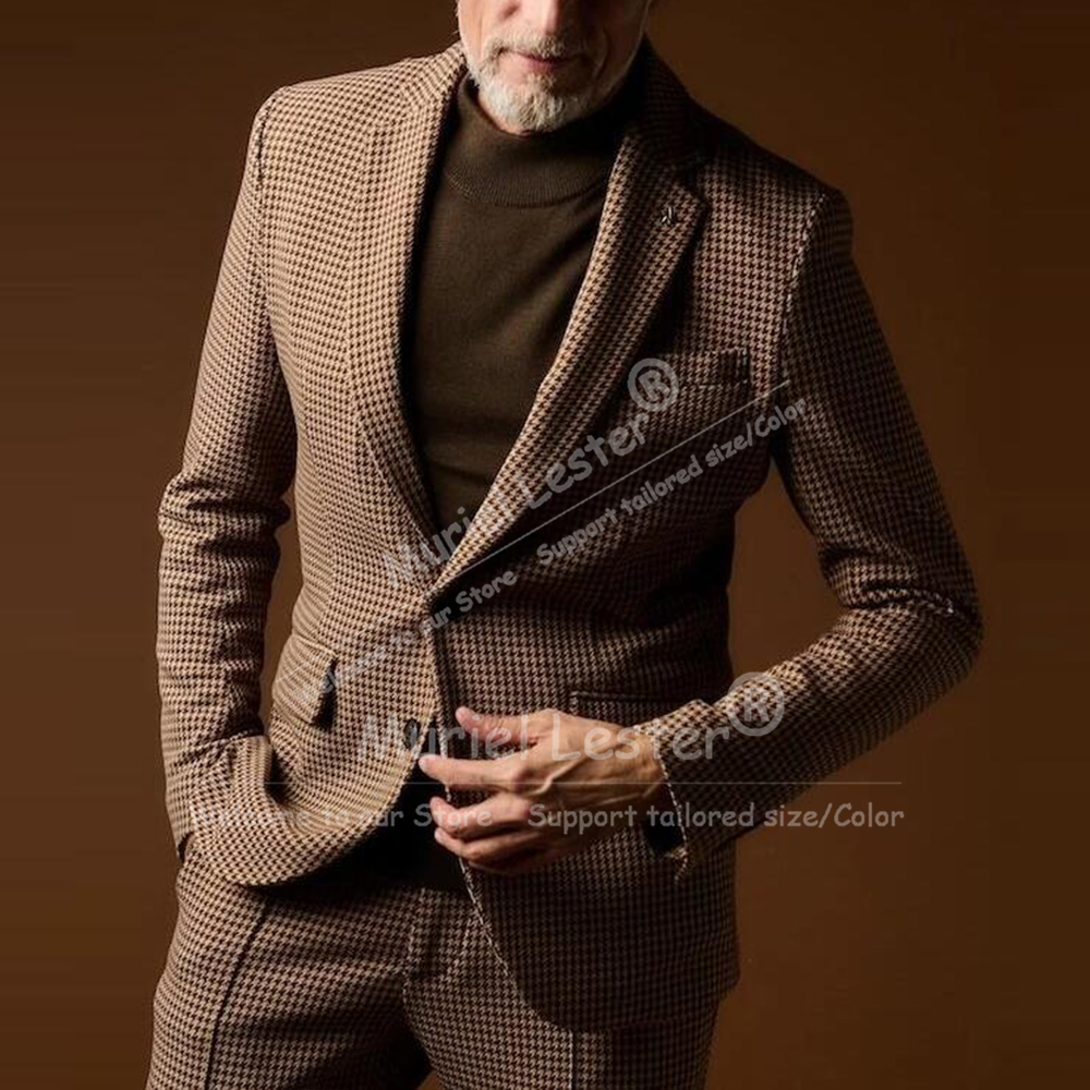 Men Formal Wear Office - Vintage Suits Men 2 Piece Sets