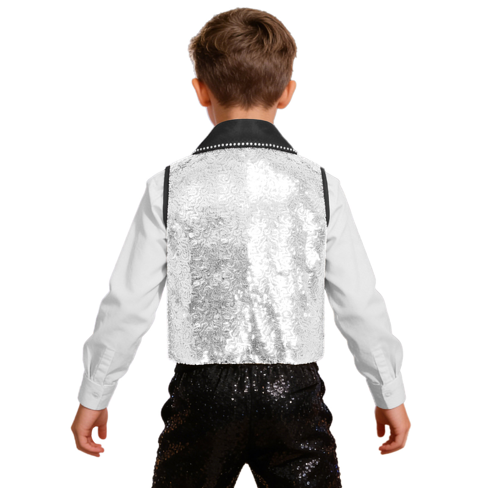 Boys Girls Vest Shiny Sequin S - Formal Vest Waistcoat ulasan dan harga