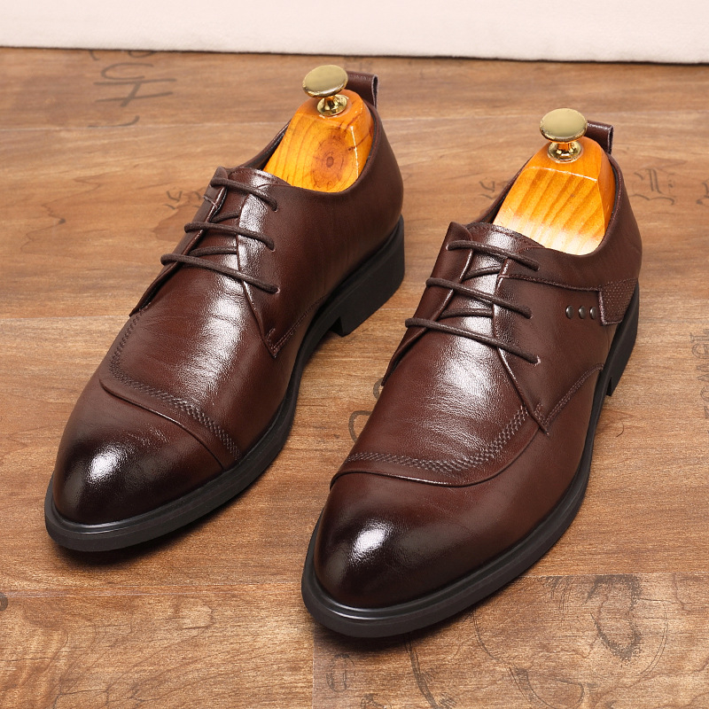 Leather Oxford Shoes With Meta - Men Formal Wear Office ulasan dan harga