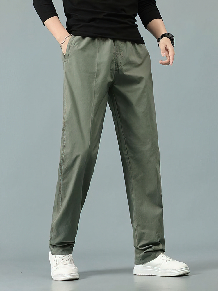 100% Cotton Straight Casual Pa - Men Formal Wear Office ulasan dan harga