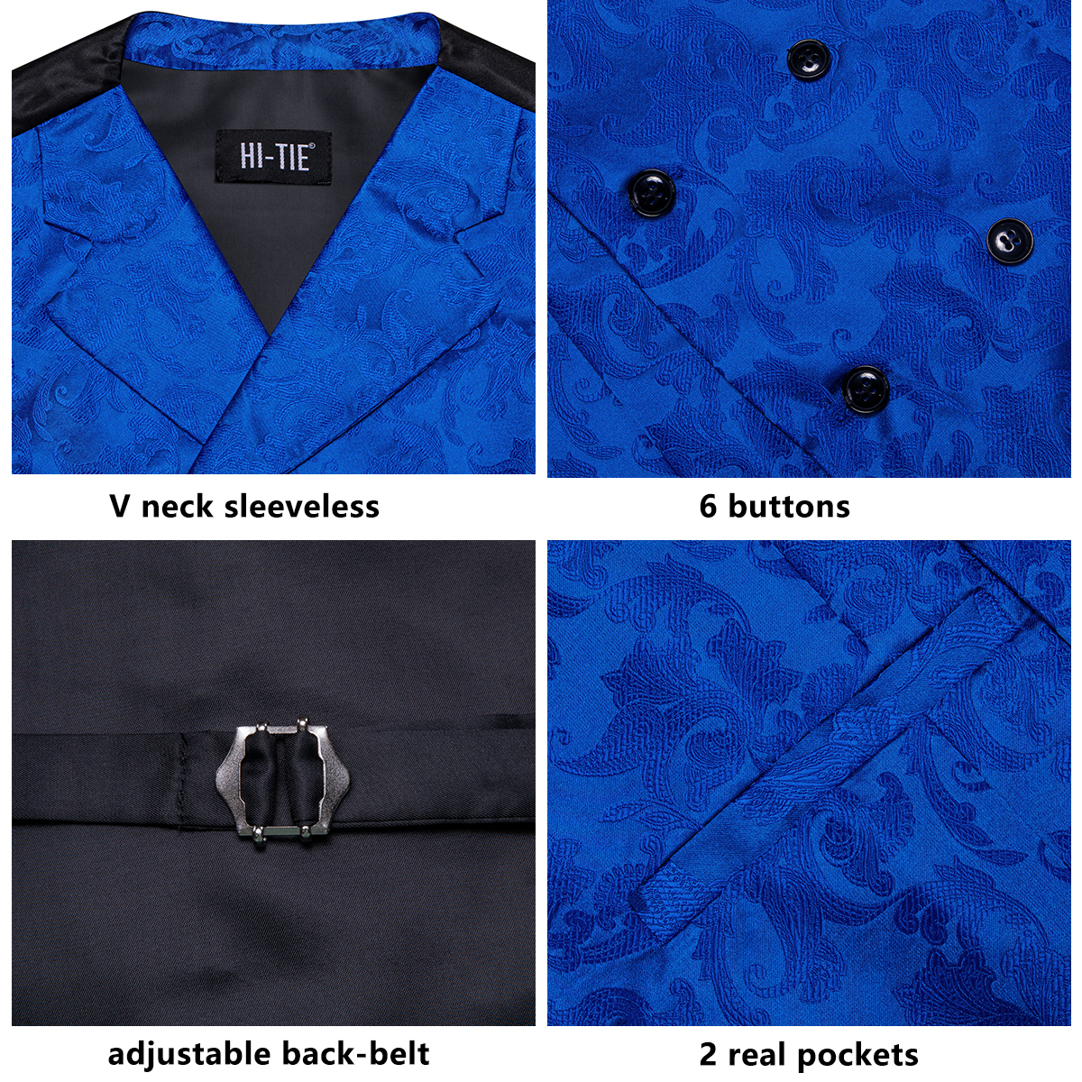 Mens Double Breasted Half Notc - Formal Vest Waistcoat ulasan dan harga