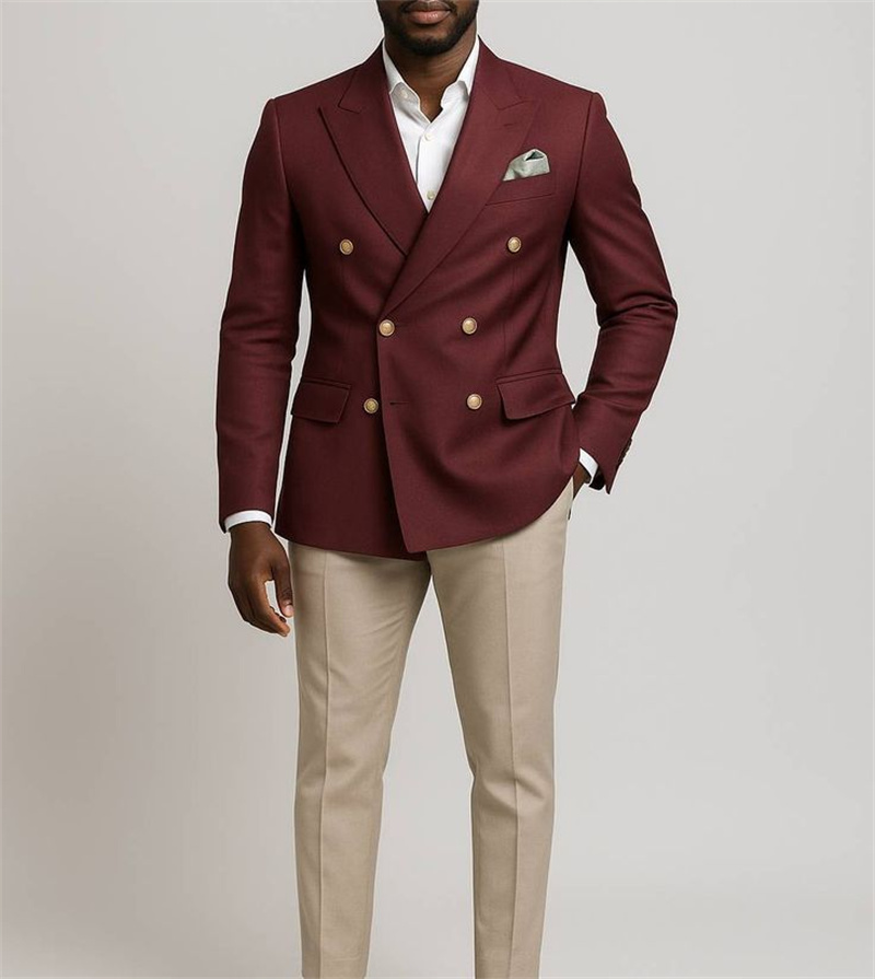 Brown Men Suit Set 2 Piece Bla - Men Formal Wear Brown ulasan dan harga