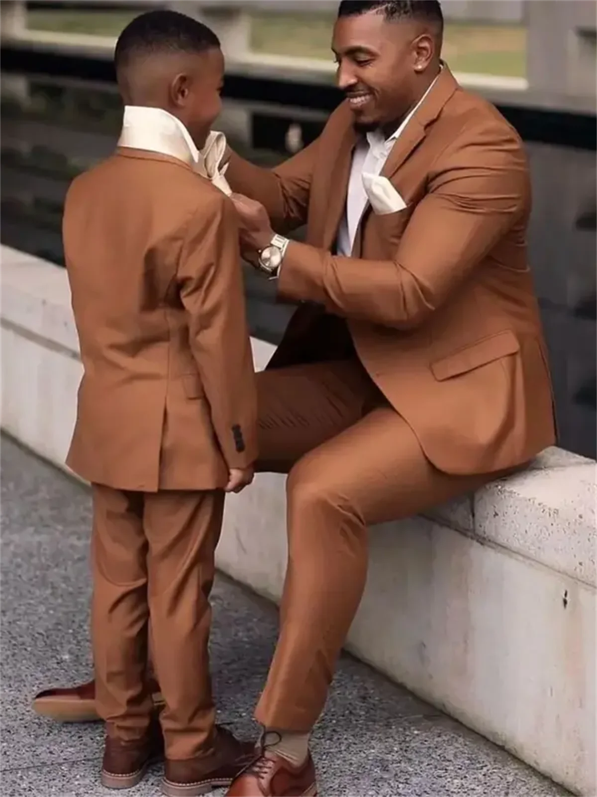 2 Pieces Dark Brown Men Suits  - Men Formal Wear Brown ulasan dan harga