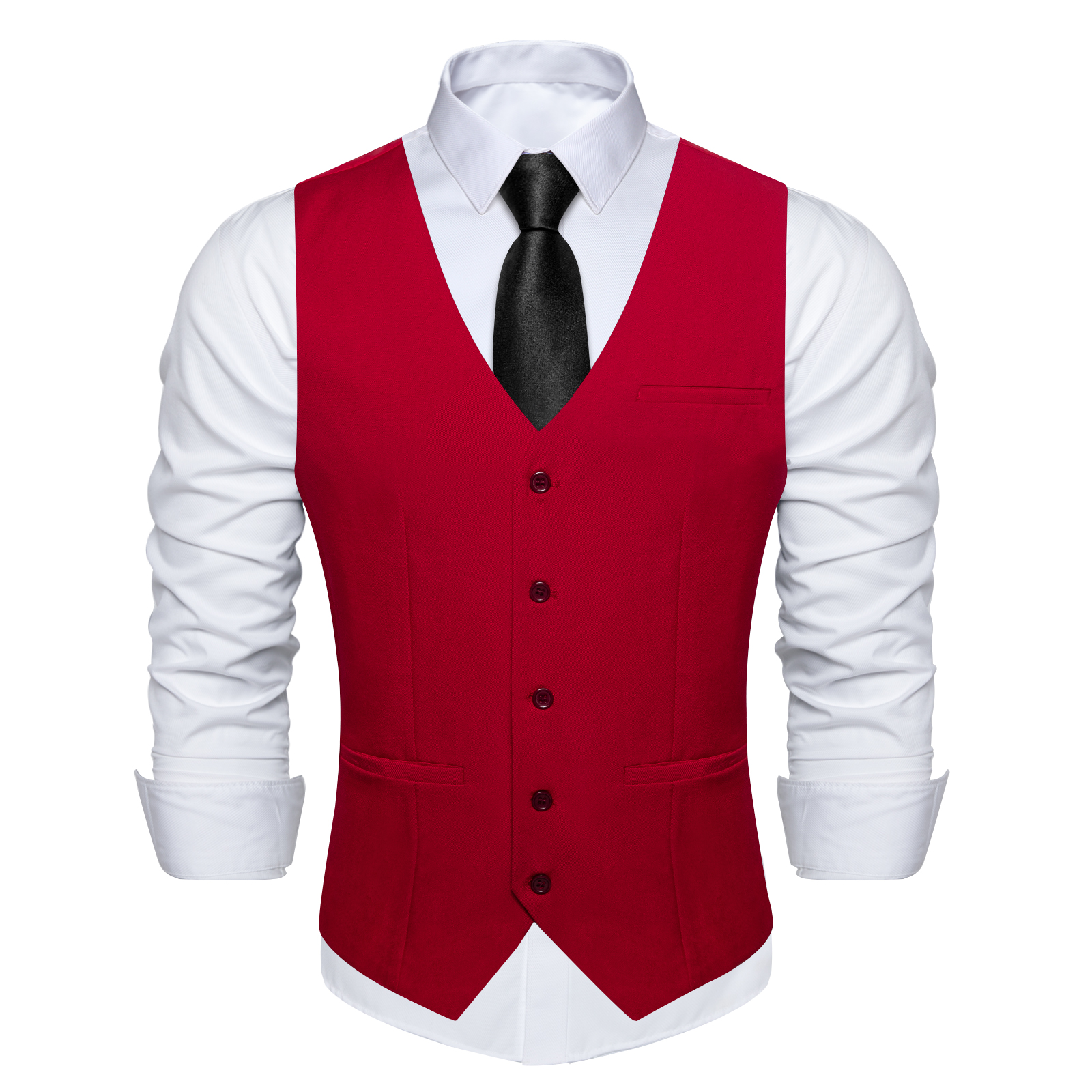 Red Wedding Dress Vest for Man - Formal Vest Waistcoat ulasan dan harga