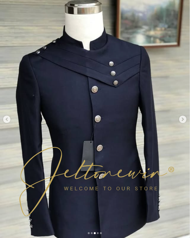 Men's Navy Blue Suit Set with  - Men Formal Wear Design ulasan dan harga
