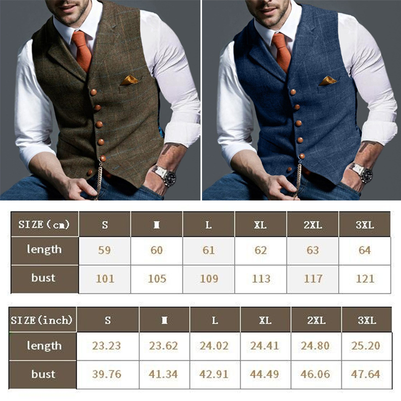 Fashion Men's Vests Lapel Twee - Formal Vest Waistcoat ulasan dan harga