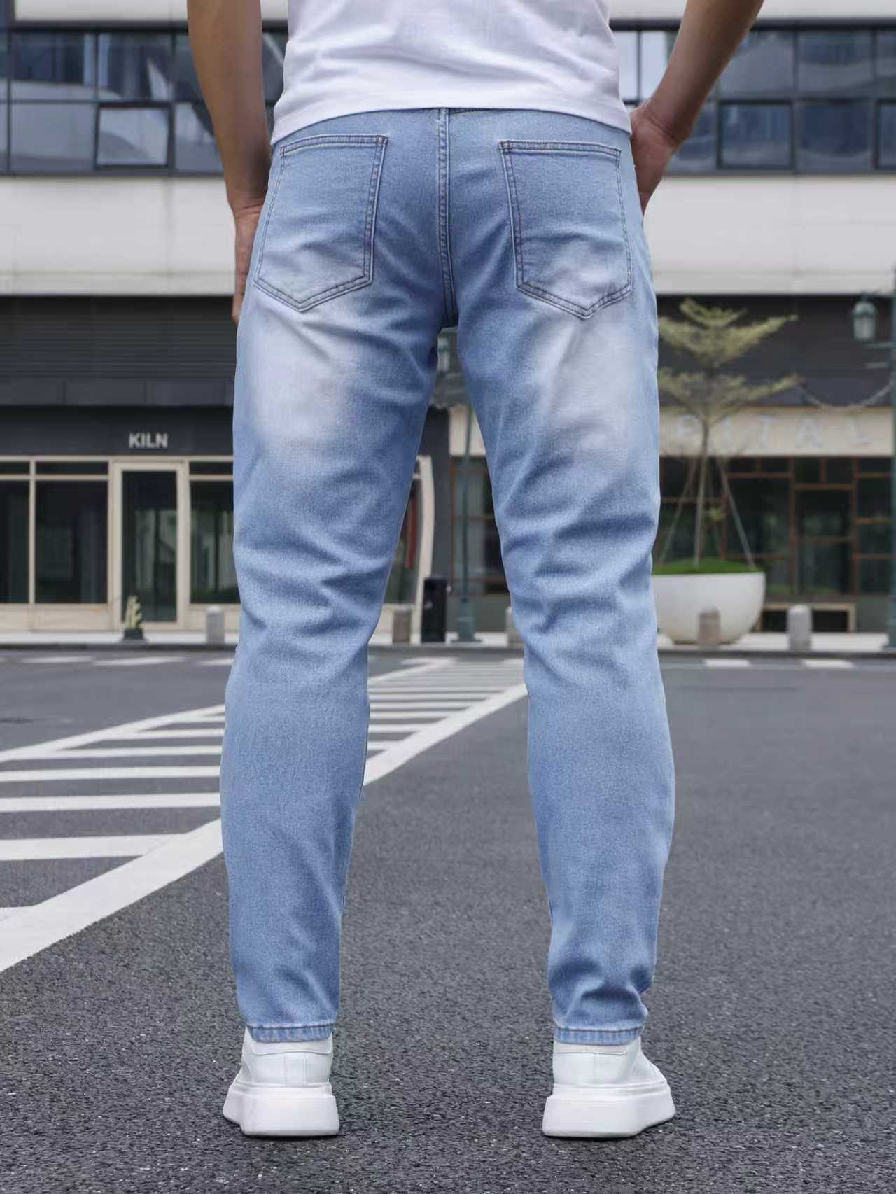Men's Casual Stretch Light Blu - Men Formal Wear With Jeans ulasan dan harga