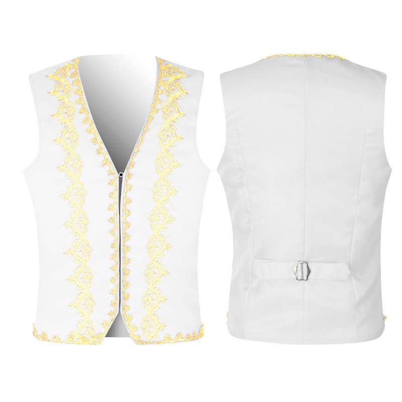 Men's European Style Gold Embe - Formal Vest Waistcoat ulasan dan harga