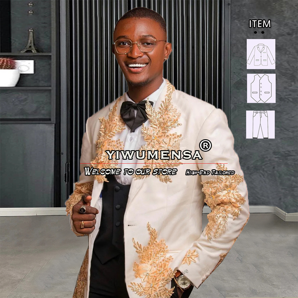 Customized 3 Pieces Suits Men  - Men'S Luxury Formal Wear ulasan dan harga